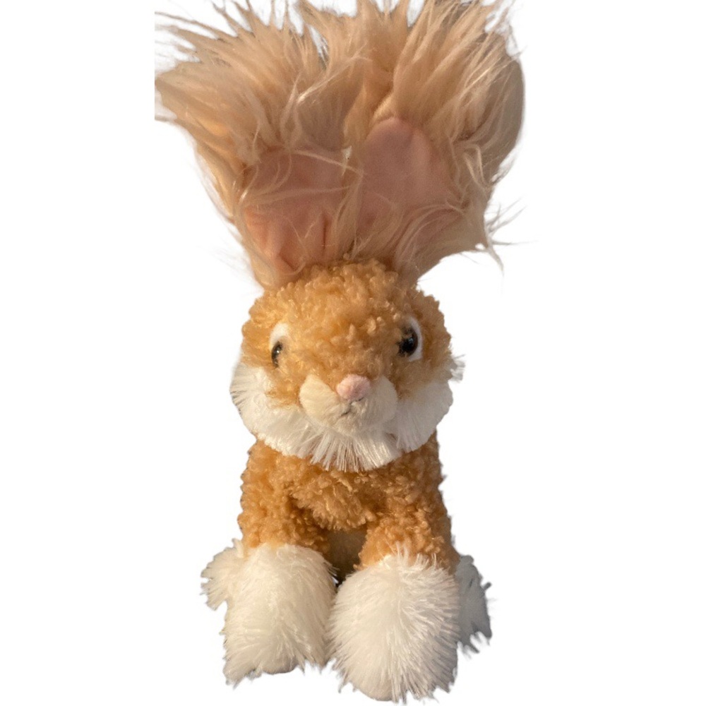 Dan Dee Angora Easter Bunny Rabbit 14” Plush Fluffy Upright Ears Stuffed Animal